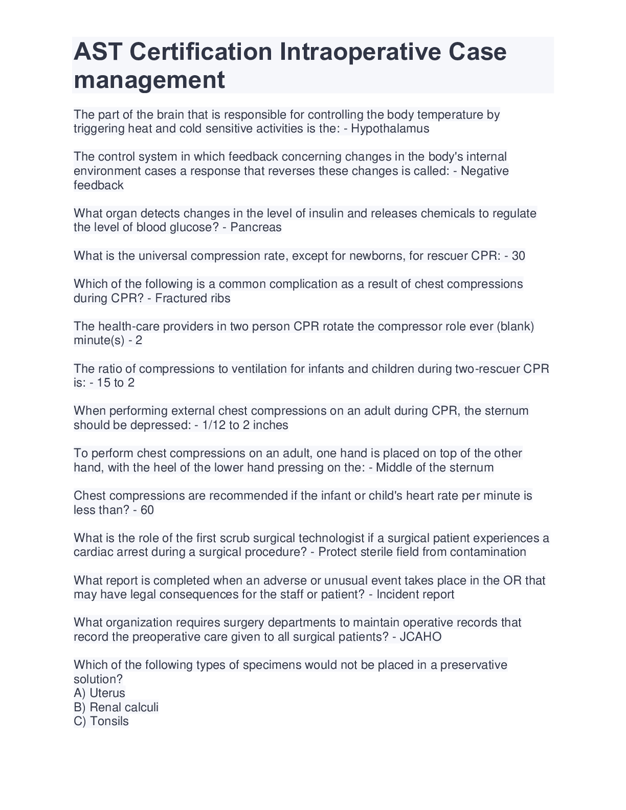 Preview image for AST Certification Intraoperative Case management